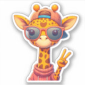 Schattigee Vredesteken Giraffe Sticker (Voorkant)