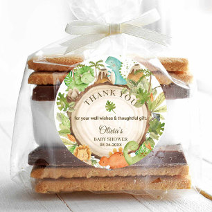 Schattigee Vriendelijke Dinosaurus Baby shower Ver Ronde Sticker