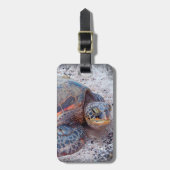 Schattigee Vriendelijke Hawaïaanse Zee Turtle Honu Bagagelabel (Voorkant verticaal)