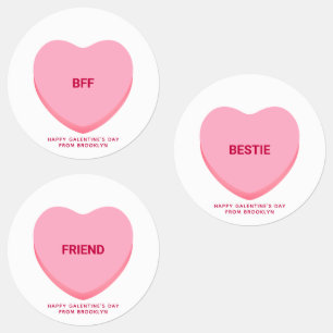 Schattigee vriendschap Galentine's Day snoep harte Labels