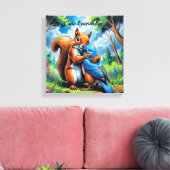 Schattigee vriendschap gestrekte canvas afdruk (Insitu (Woonkamer))