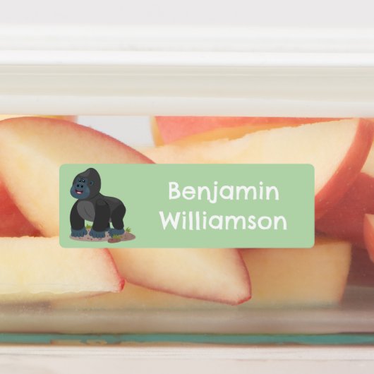 Schattigee vrolijke gepersonaliseerde grote gorill labels (Aangebracht)