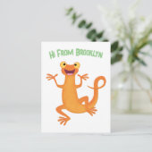 Schattigee vrolijke gepersonaliseerde oranje danse briefkaart (Staand voorkant)