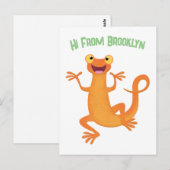 Schattigee vrolijke gepersonaliseerde oranje danse briefkaart (Voorkant / Achterkant)