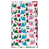 Schattigee vrolijke kerst dinosaurussen kleine ges klein cadeauzakje (Achterkant)