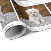 Schattigee vrolijke kerst hond foto cadeaupapier (Rol Hoek)