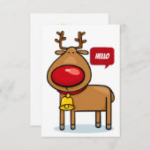 Schattigee vrolijke kerst rendier platte Kaart (Voorkant / Achterkant)