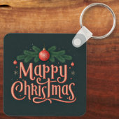 "Schattigee vrolijke kerst Sleutelhanger – feestel (Achterkant)