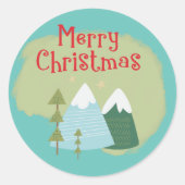 Schattigee vrolijke kerstbomen vakantie ronde sticker (Voorkant)