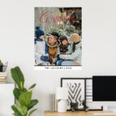 Schattigee vrolijke kerstfoto poster (Thuiskantoor)