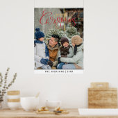 Schattigee vrolijke kerstfoto poster (Keuken)