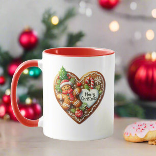 Schattigee vrolijke kerstkoekjes donut hart mok