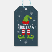 Schattigee Vrolijke Kerstmis Santa's Elf Cadeaulabel (Achterkant)