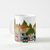 Schattigee vrolijke Kinderen Koffiemok (Voorkant links)