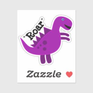 Schattigee vrolijke Paarse dinosaurus brullen Sticker