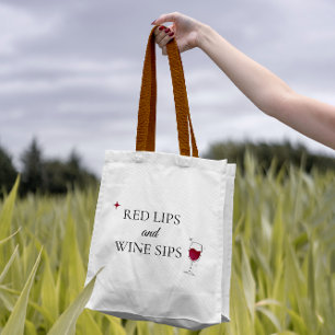 Schattigee vrouwelijke rode wijn tote bag