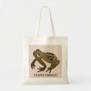Schattigee vrouwen Ik hou van kikkers canvas tas