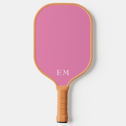 Schattigee vrouwen pastel roze monogram Initialen Pickleball Paddle (Achterkant)