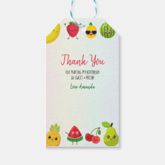 Schattigee vruchten Dank u Verjaardagsfeest Kinder Cadeaulabel