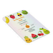 Schattigee vruchten eerste verjaardagsuitnodiging magneet (Rechterzijde)