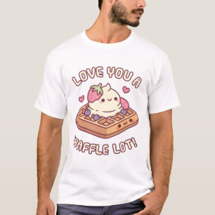 Schattigee wafel en ijs houden van je een wafel ve t-shirt