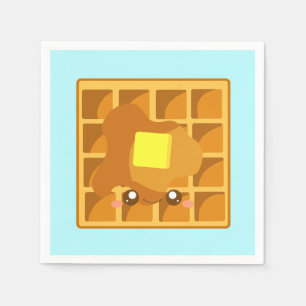 Schattigee wafel met boter en siroop servet