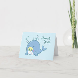 Schattigee walvis Baby shower Kawaii Bedankkaart