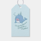Schattigee Walvis Baby shower Kawaii Girl Pink Cadeaulabel (Voorkant)
