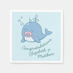 Schattigee Walvis Baby shower Kawaii Girl Pink Servet