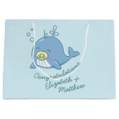 Schattigee walvis Baby shower Kawaii Groot Cadeauzakje (Voorkant)