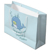 Schattigee walvis Baby shower Kawaii Groot Cadeauzakje (Voorkant Gekanteld)