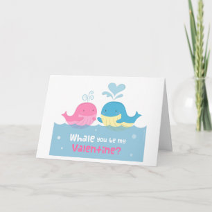Schattigee walvis jij bent mijn Valentijn liefde Feestdagen Kaart