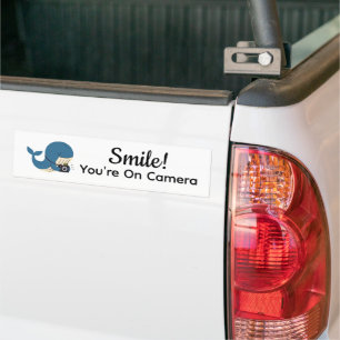 Schattigee walvis met camera bumpersticker
