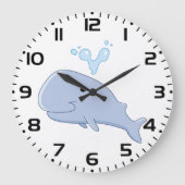 Schattigee walvis met water splash Schattig dier Grote Klok (Voorkant)