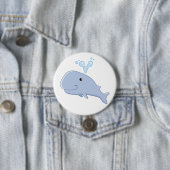 Schattigee walvis met water splash Schattig dier Ronde Button 7,6 Cm (In situ)