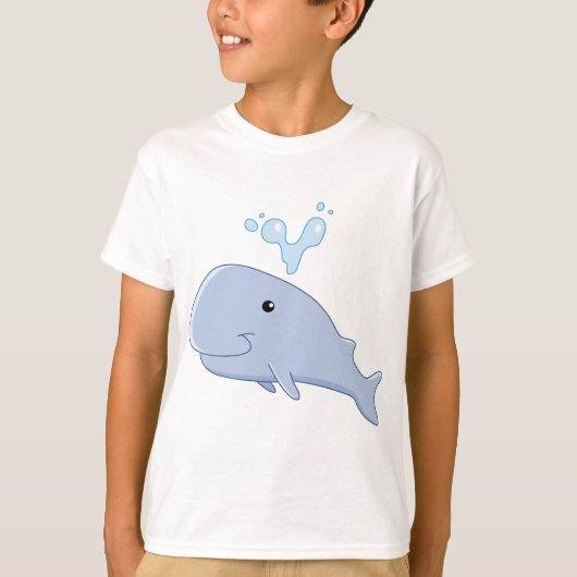 Schattigee walvis met water splash Schattig dier T-shirt (Voorkant)