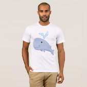 Schattigee walvis met water splash Schattig dier T-shirt (Voorkant volledig)