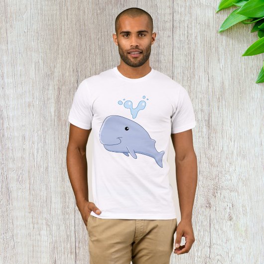Schattigee walvis met water splash Schattig dier T-shirt