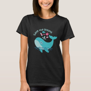 Schattigee walvis, red de oceanen t-shirt