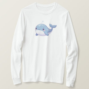 Schattigee walvis, walvis voor de kust/zeevaart t-shirt