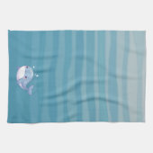 Schattigee walvis, walvis voor de kust/zeevaart theedoek (Horizontaal)