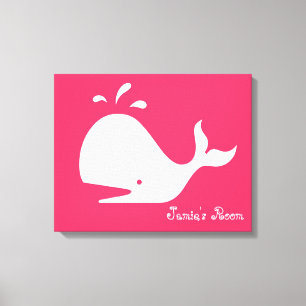 Schattigee walviskunst:  tekst & kleur! canvas afdruk