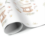 Schattigee wandelwagen Baby esthetisch rustiek inp Cadeaupapier (Rol Hoek)