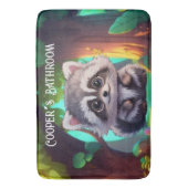 Schattigee wasbeer bosdieren bos vrienden badmat (Voorkant Verticaal)