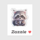 Schattigee wasbeer bosdieren bos vrienden sticker (Vel)