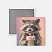 Schattigee wasbeer Drink milkshake Magneet (Voorkant / Achterkant)