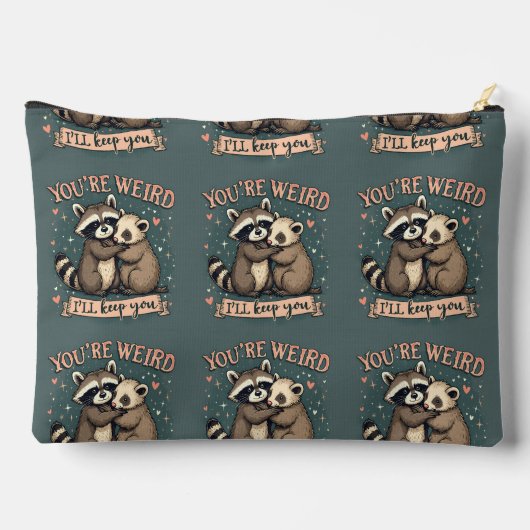 Schattigee Wasbeer en Ferret Knuffel met Grappige  Etui (Achterkant)