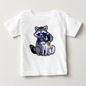 Schattigee wasbeer en hondenvrienden Kinder T-shir (Voorkant)