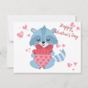 Schattigee wasbeer Gelukkige Valentijnsdag! feestd Briefkaart