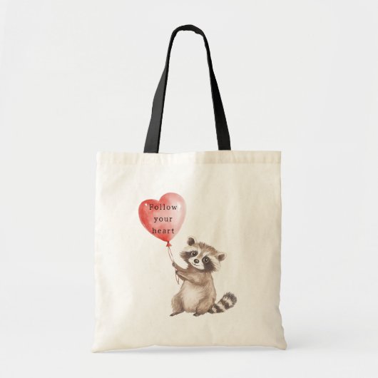 Schattigee wasbeer hartballon tote bag (Voorkant)